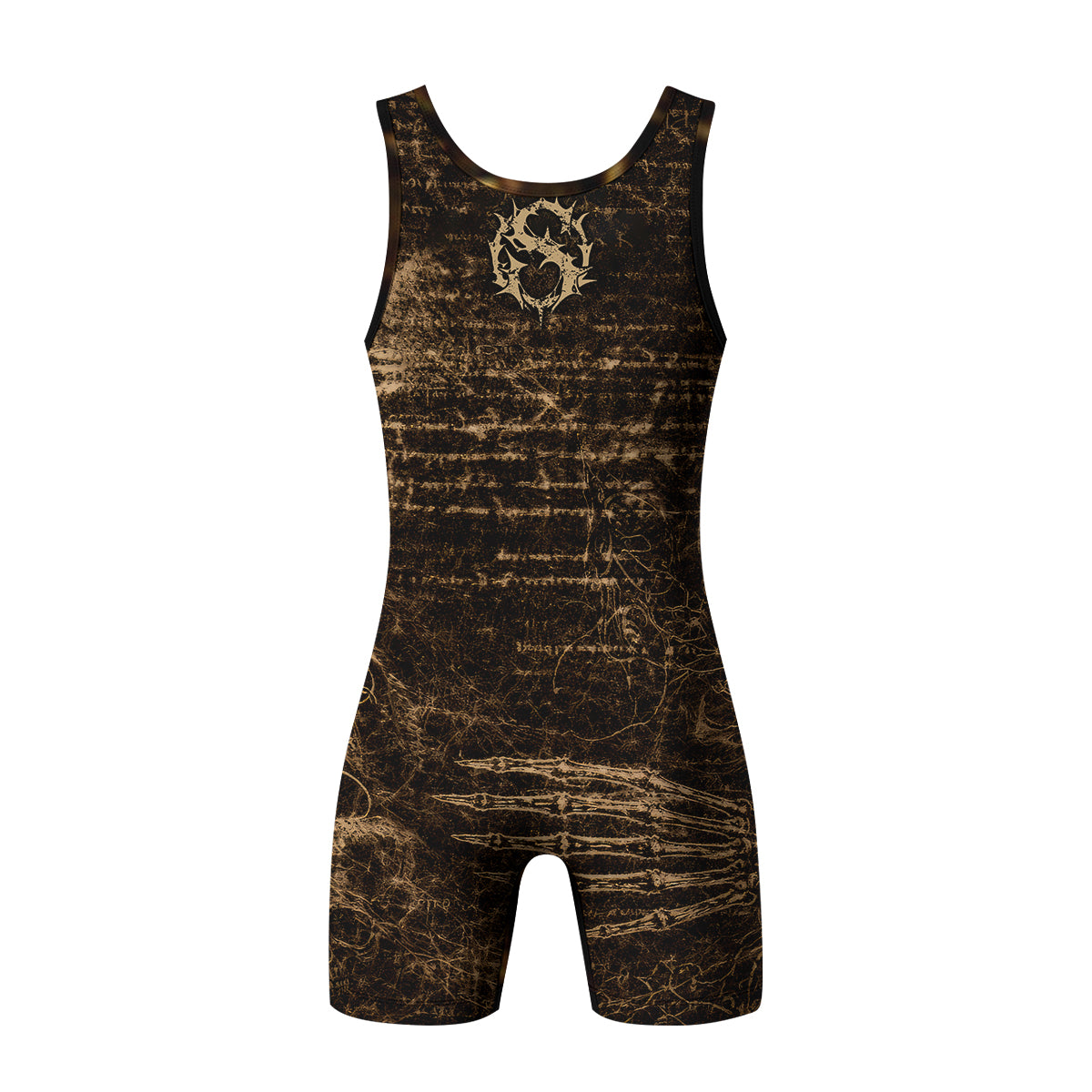 Shadowrolls Skull Chain Wrestling Singlet - back view mockup