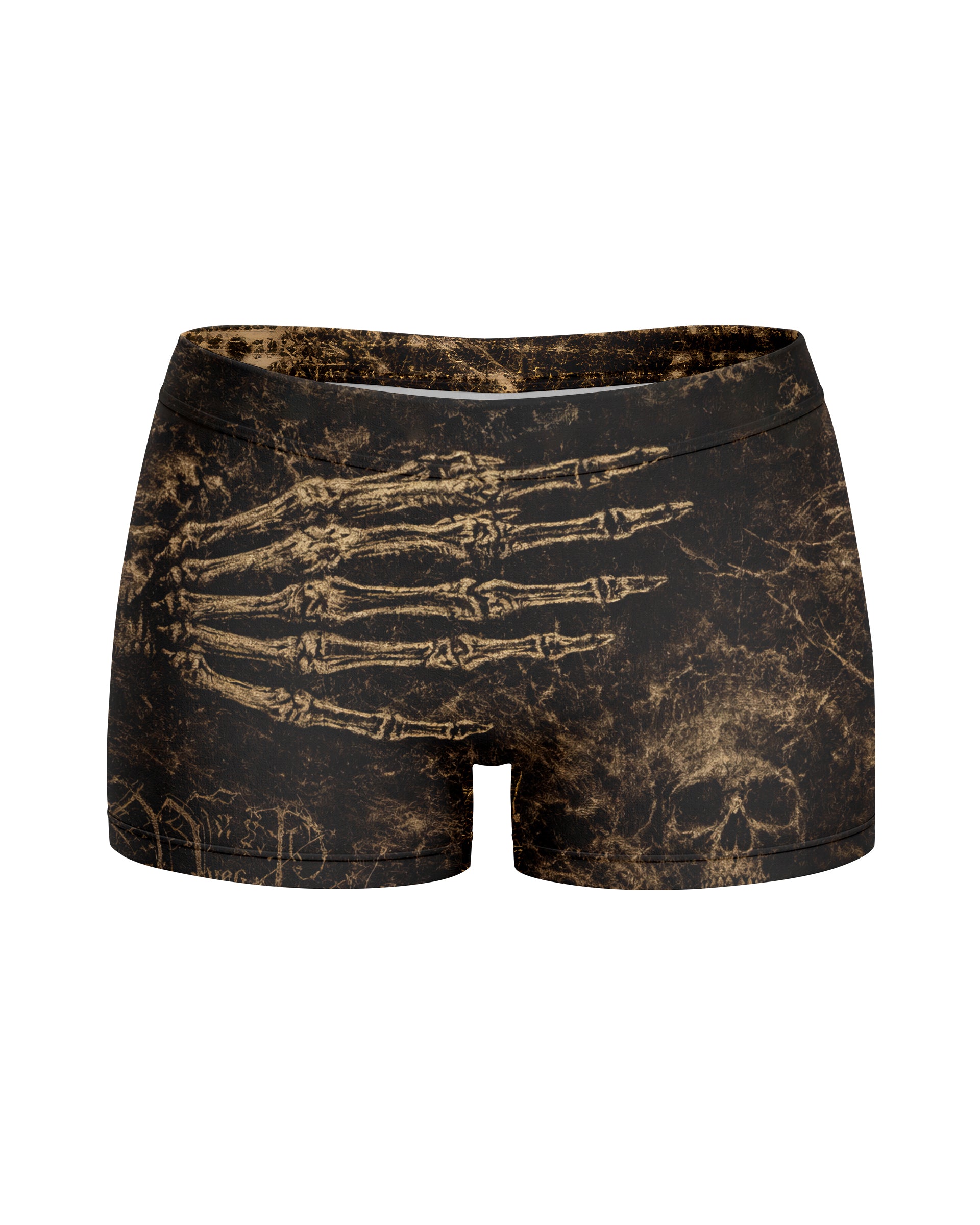 Shadowrolls Skull Chain Women's Yoga Shorts - front view mockup