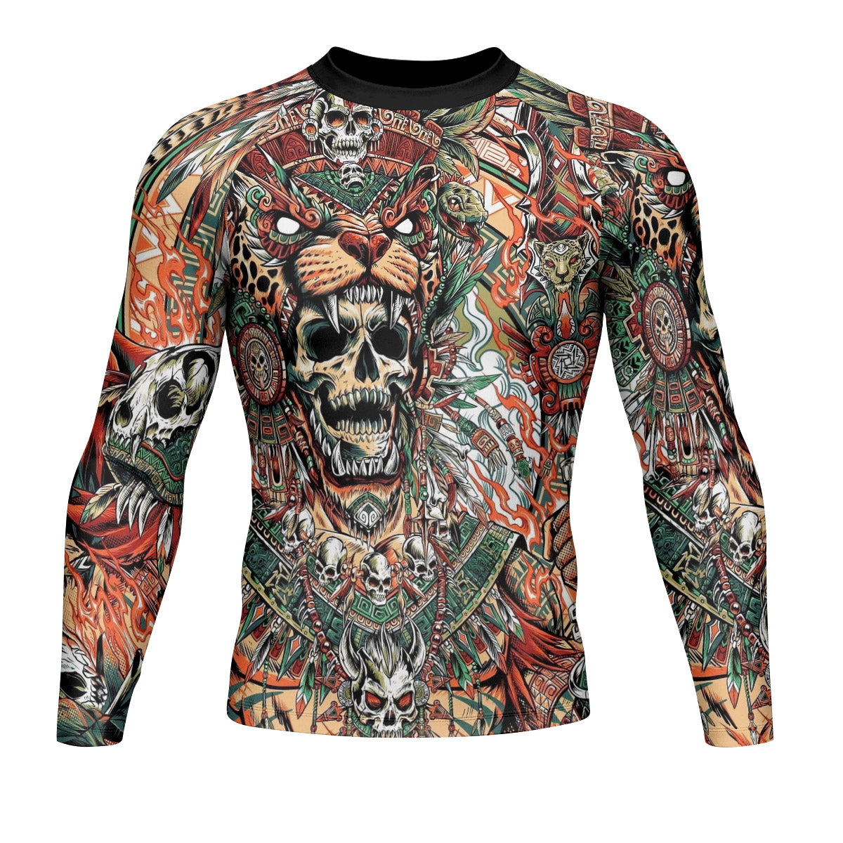 Jaguar Heir Men's Rash Guard Long Sleeve – front view mockup 