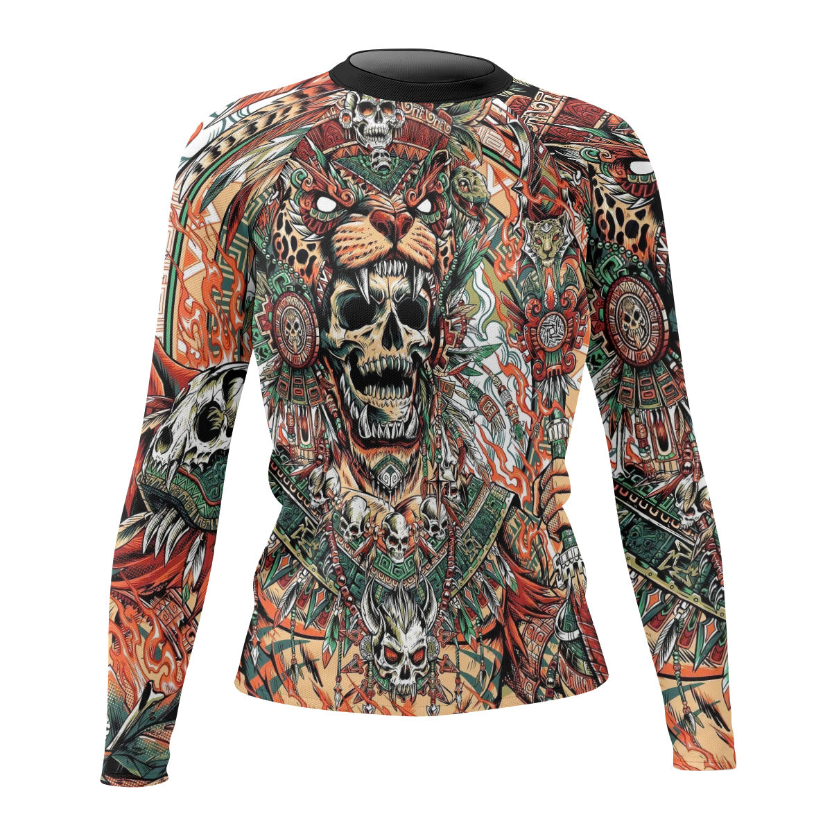 Jaguar Heir Women's Rash Guard Long Sleeve – front view mockup 