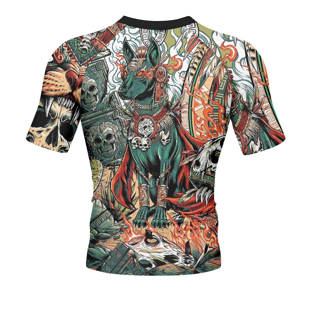 Jaguar Heir Men's Rash Guard Short Sleeve – back view mockup 