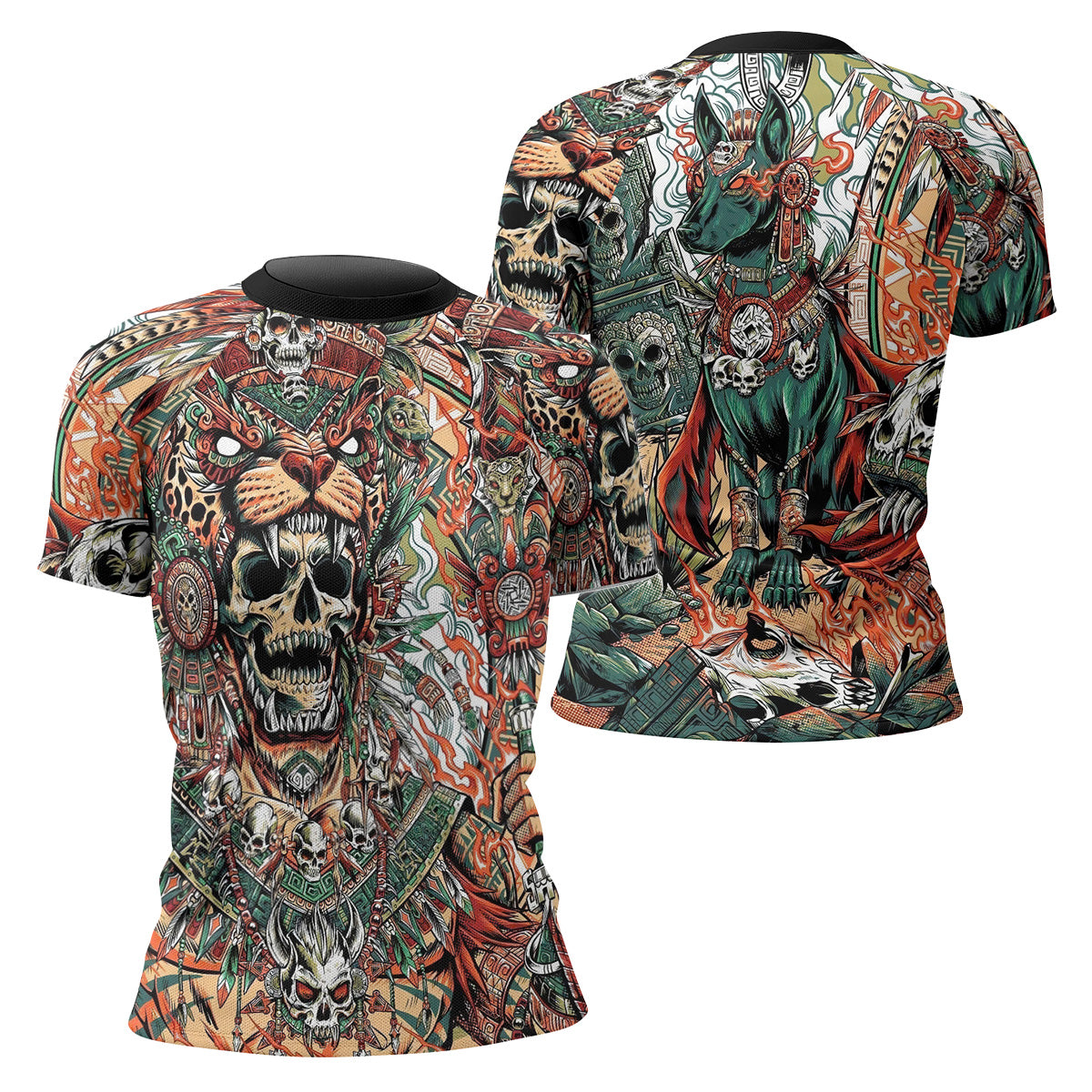 Jaguar Heir Women's Rash Guard Short Sleeve – front and back view