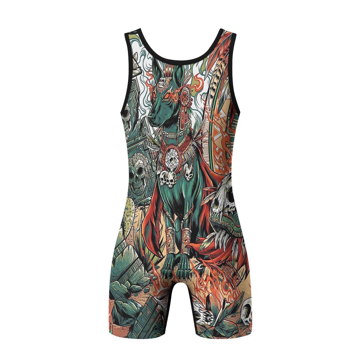 Jaguar Heir Wrestling Singlet – back view mockup 