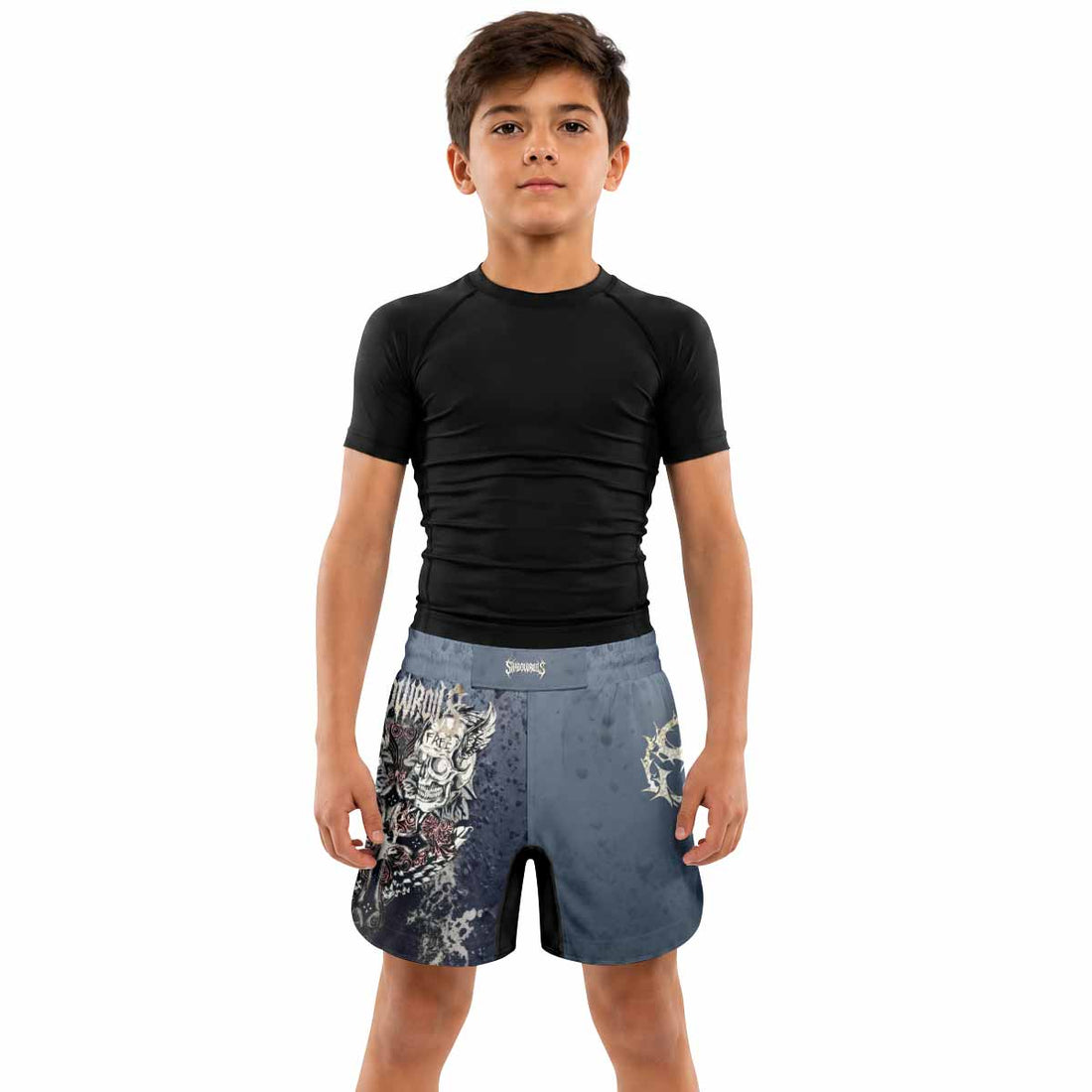 Live Free Warrior Kids Grappling Shorts - lifestyle