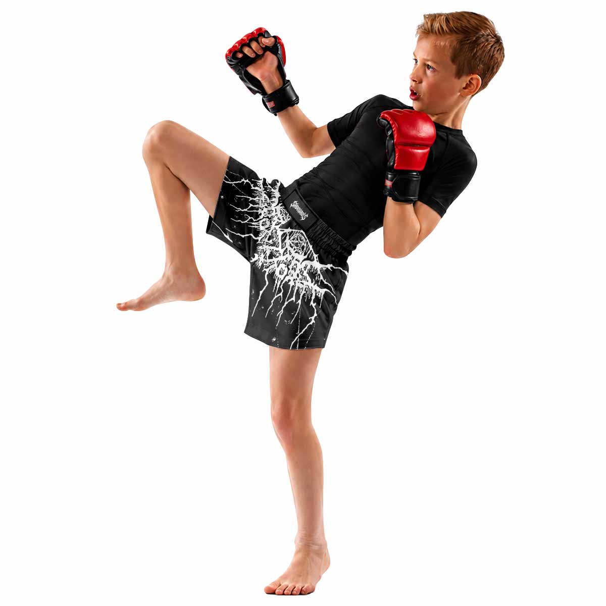 Darkthrone Under a Funeral Moon Kids Grappling Shorts - lifestyle