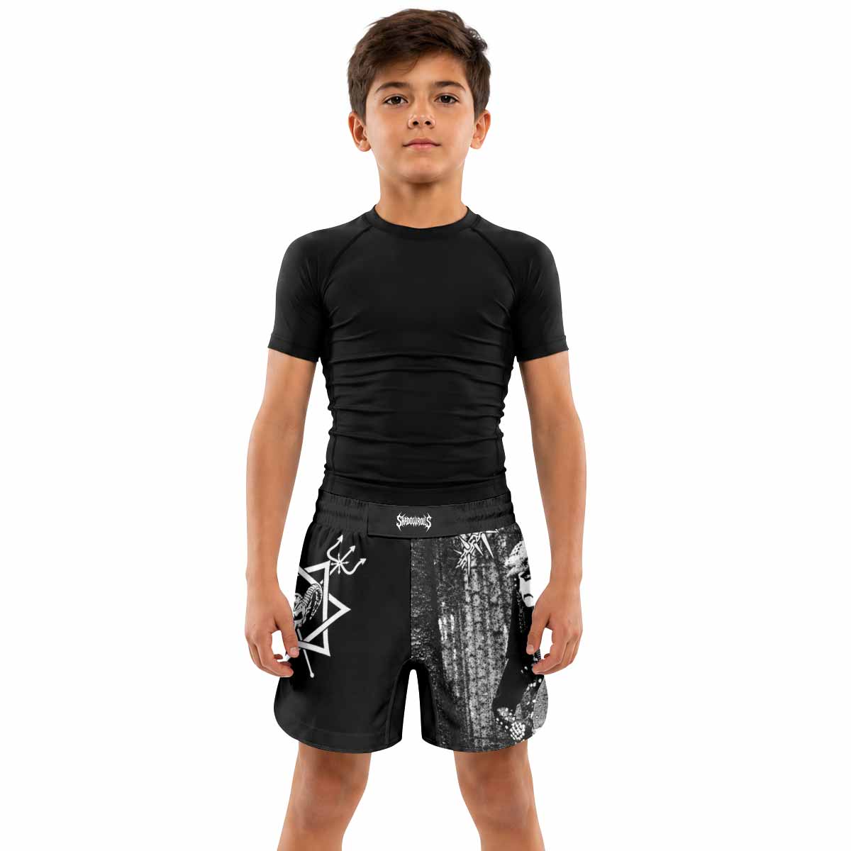 Graveland Thousand Swords Kids Grappling Shorts - lifestyle