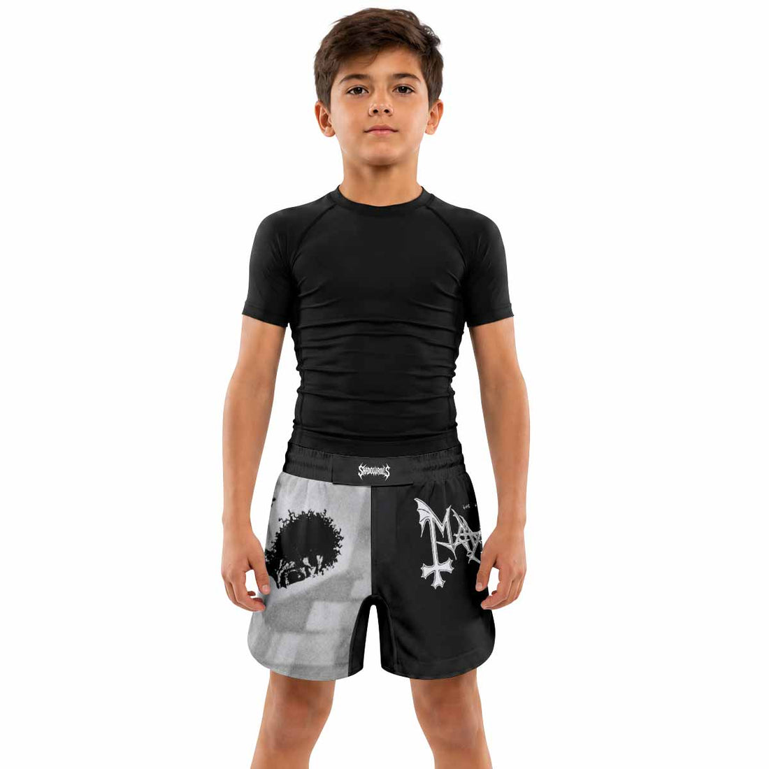 Mayhem Pure Fucking Armageddon Kids Grappling Shorts - lifestyle