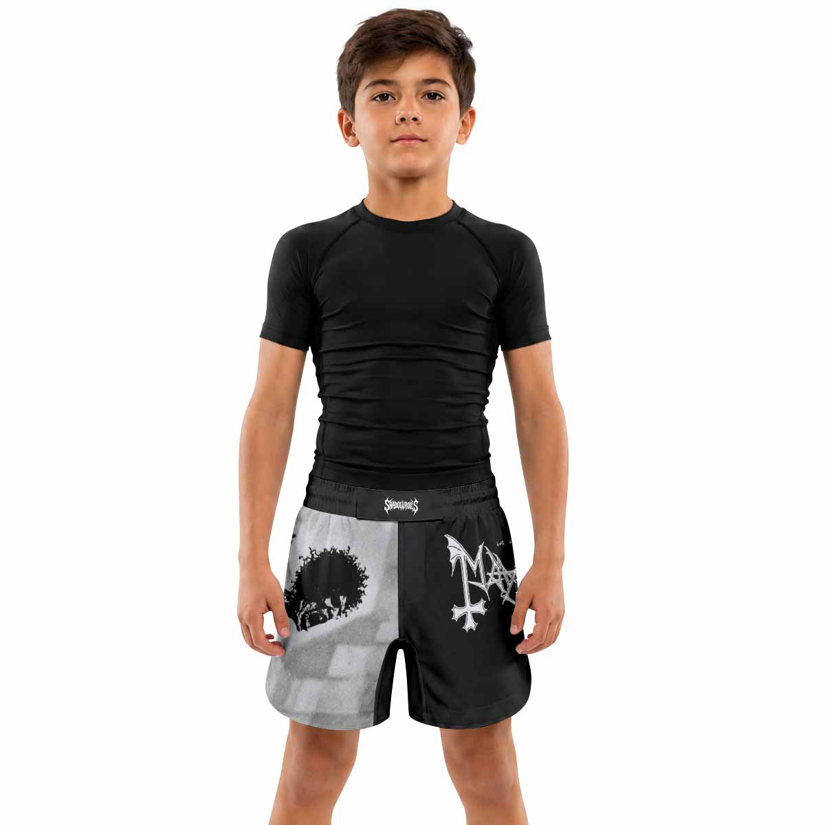 Mayhem Pure Fucking Armageddon Kids Grappling Shorts - lifestyle