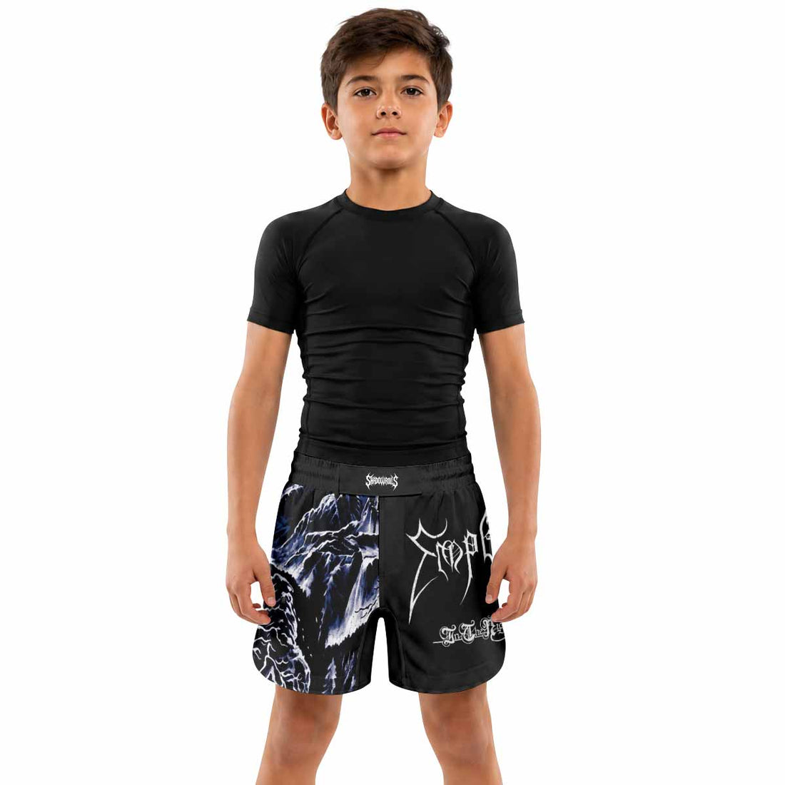 Emperor In the Nightside Eclipse Kids Grappling Shorts - lifestyle