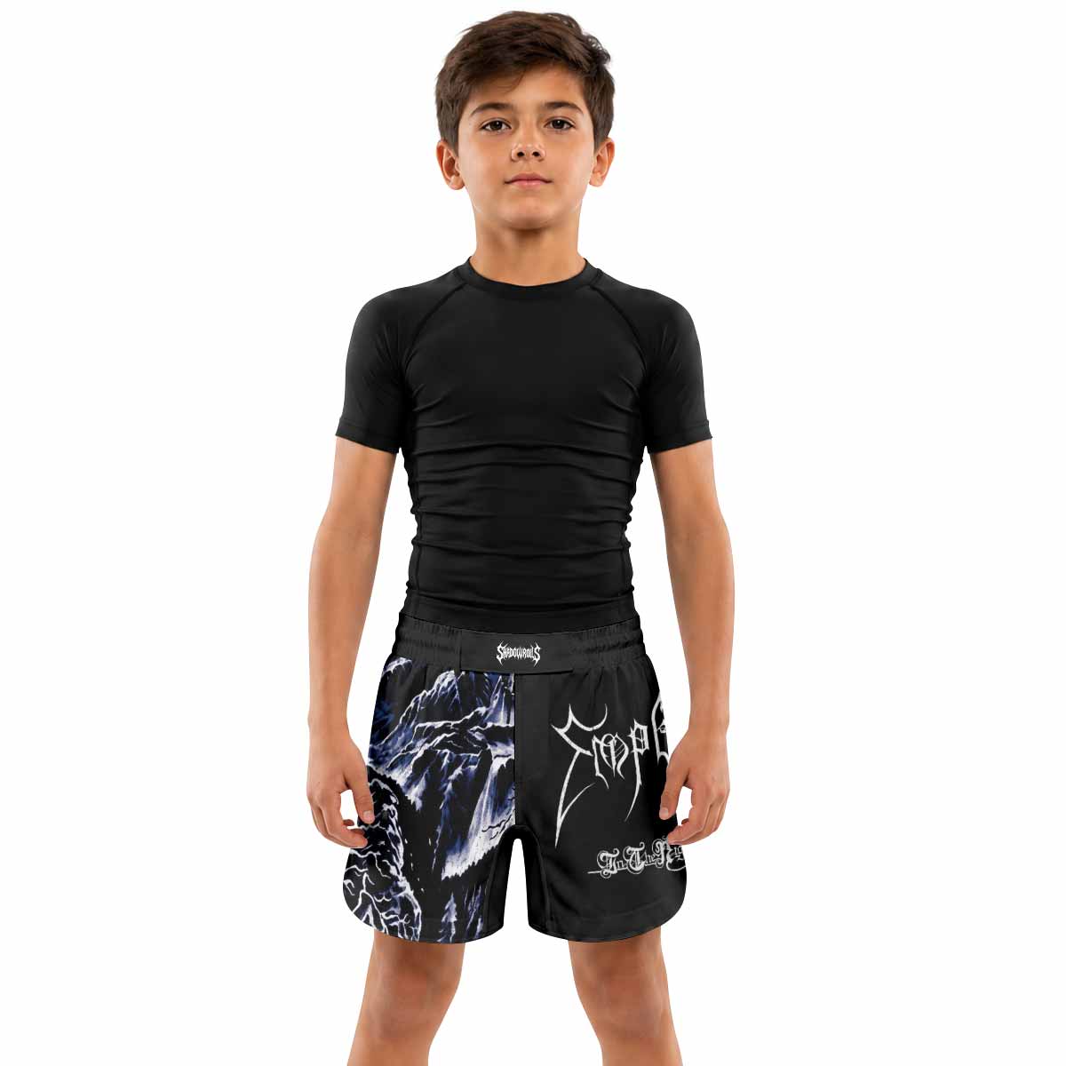 Emperor In the Nightside Eclipse Kids Grappling Shorts - lifestyle