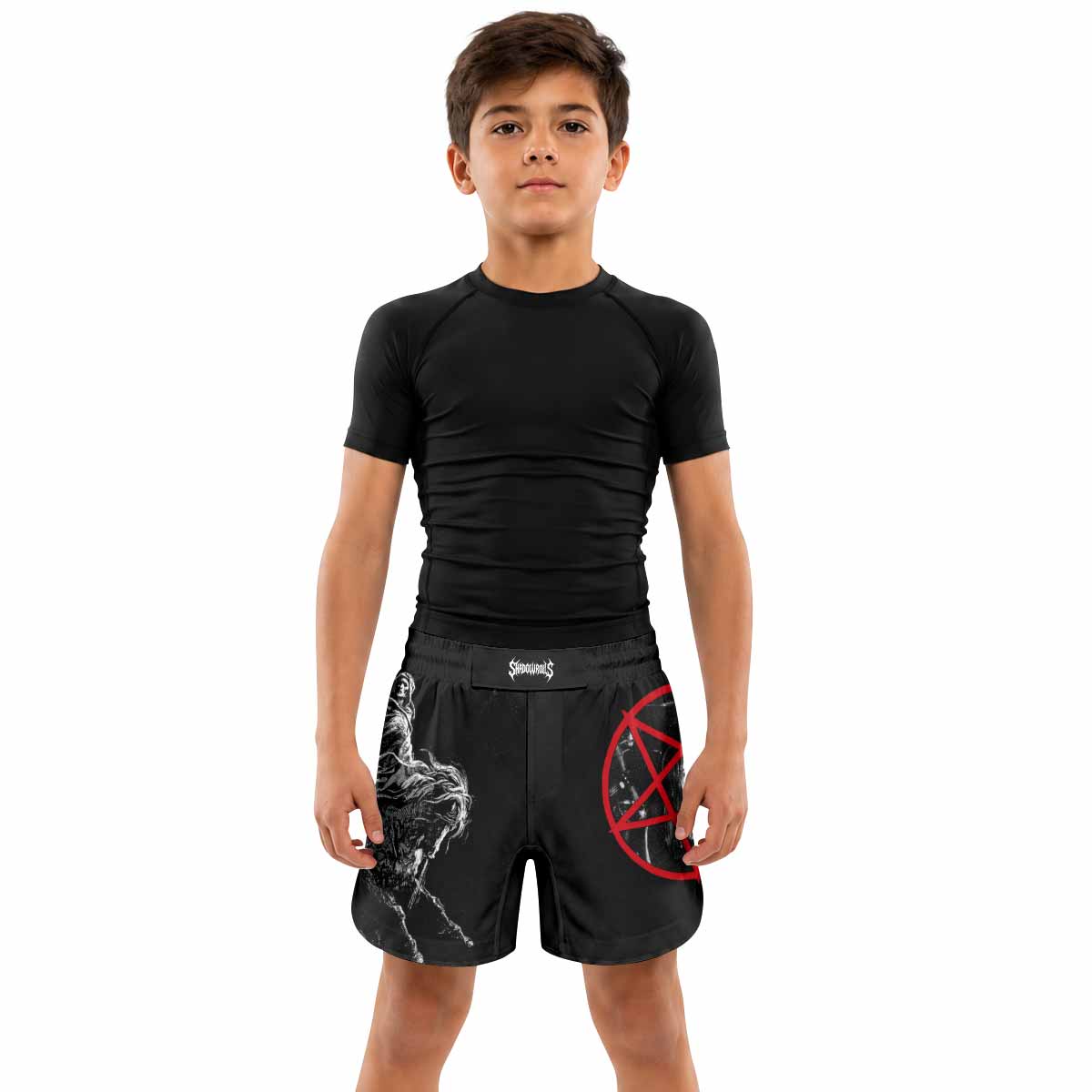 Emperor Wrath of the Tyrant Kids Grappling Shorts - lifestyle