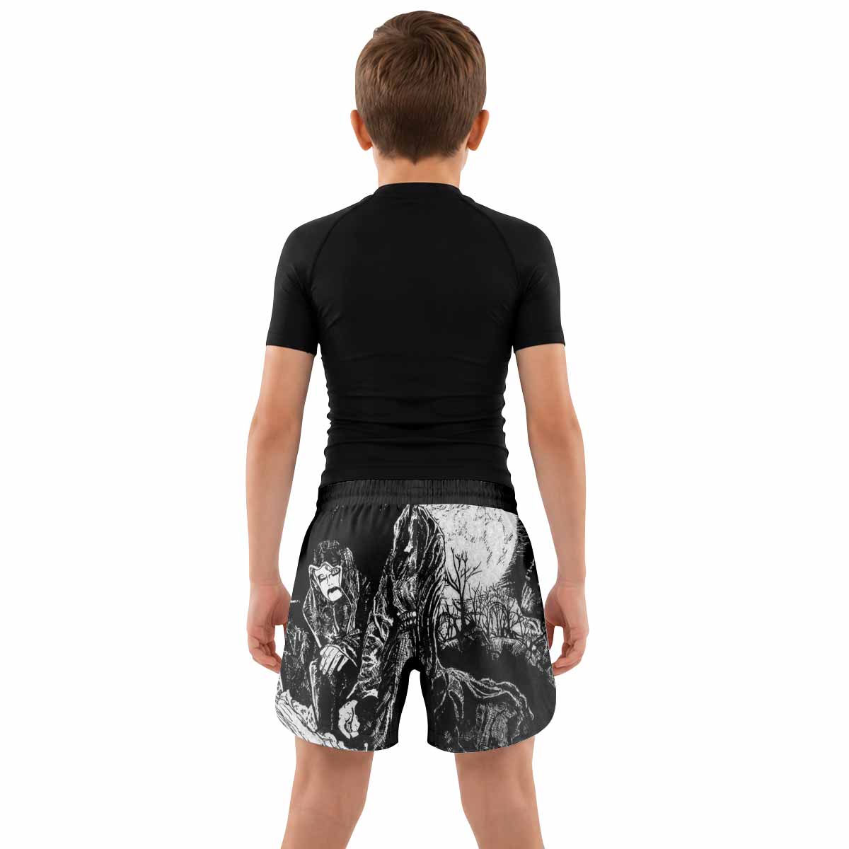 Graveland Carpathian Wolves Kids Grappling Shorts - lifestyle