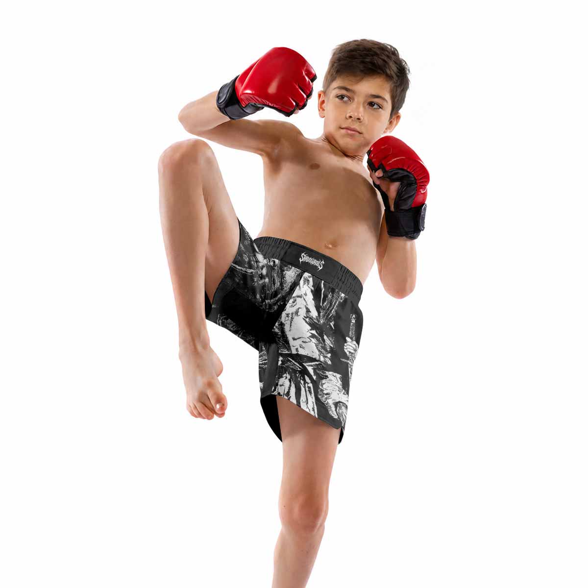 Graveland Carpathian Wolves Kids Grappling Shorts - lifestyle