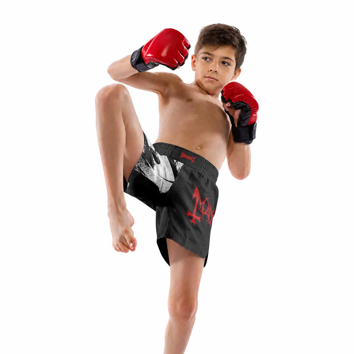 Mayhem Deathcrush No Fun No Core No Mosh No Trends Kids Grappling Shorts - lifestyle