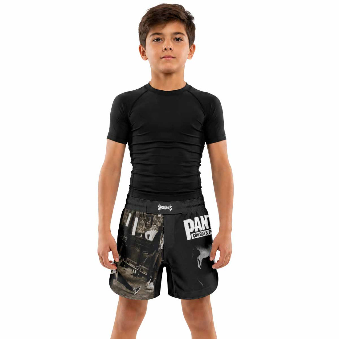 Cowboys from Hell Pantera Kids Grappling Shorts - lifestyle