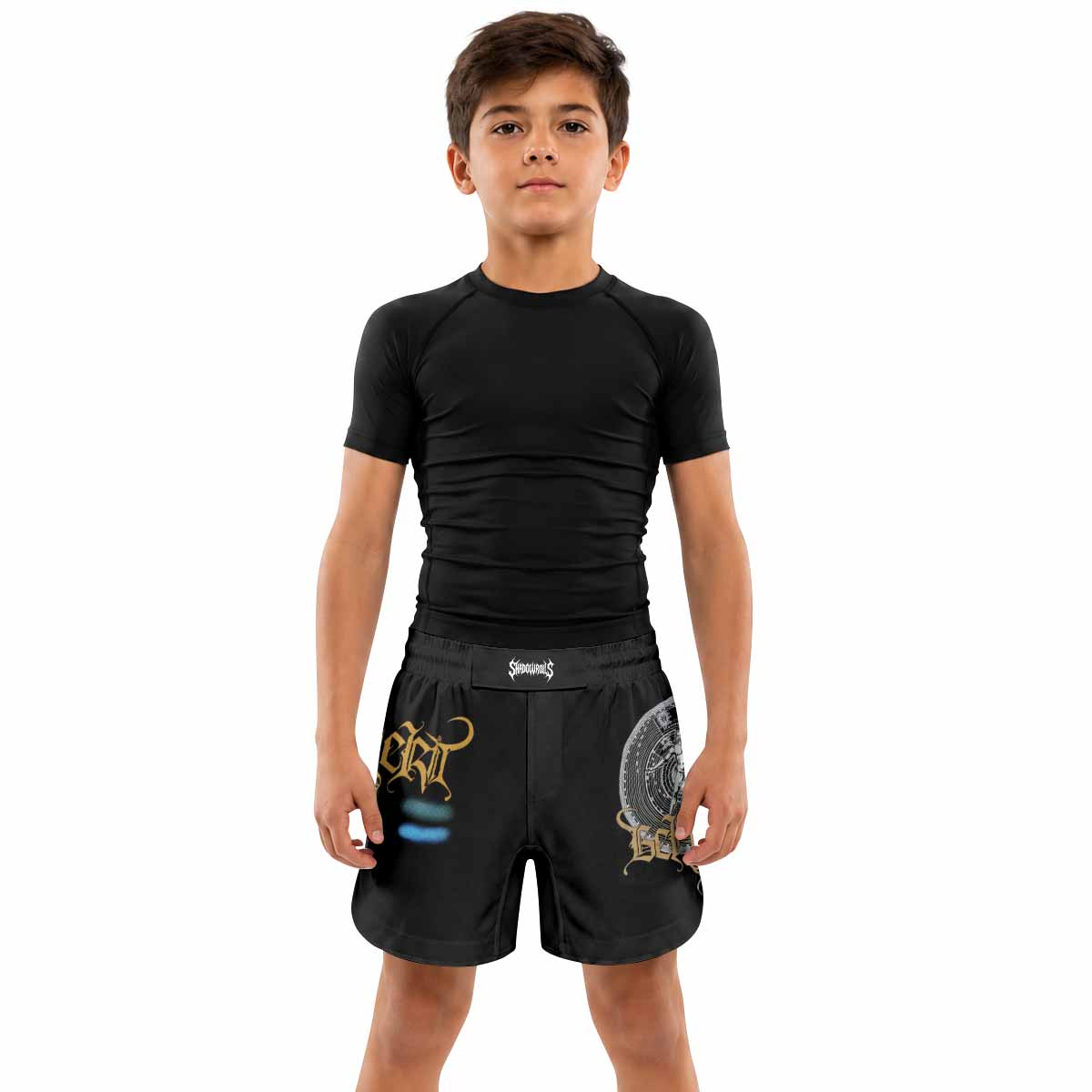 Beherit Drawing Down the Moon Kids Grappling Shorts - lifestyle