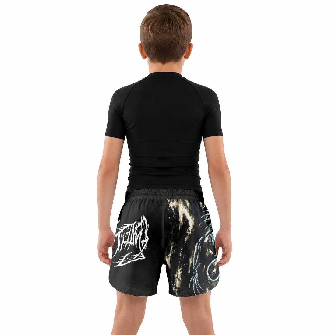 Leviathan A Silhouette in Splinters Kids Grappling Shorts - lifestyle