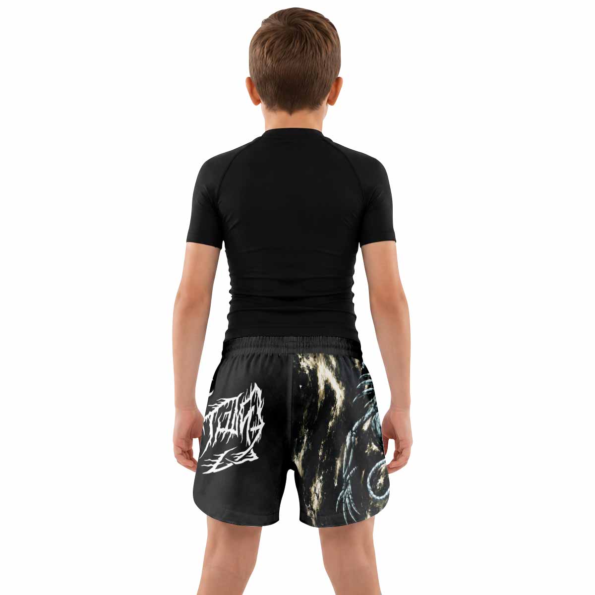 Leviathan A Silhouette in Splinters Kids Grappling Shorts - lifestyle