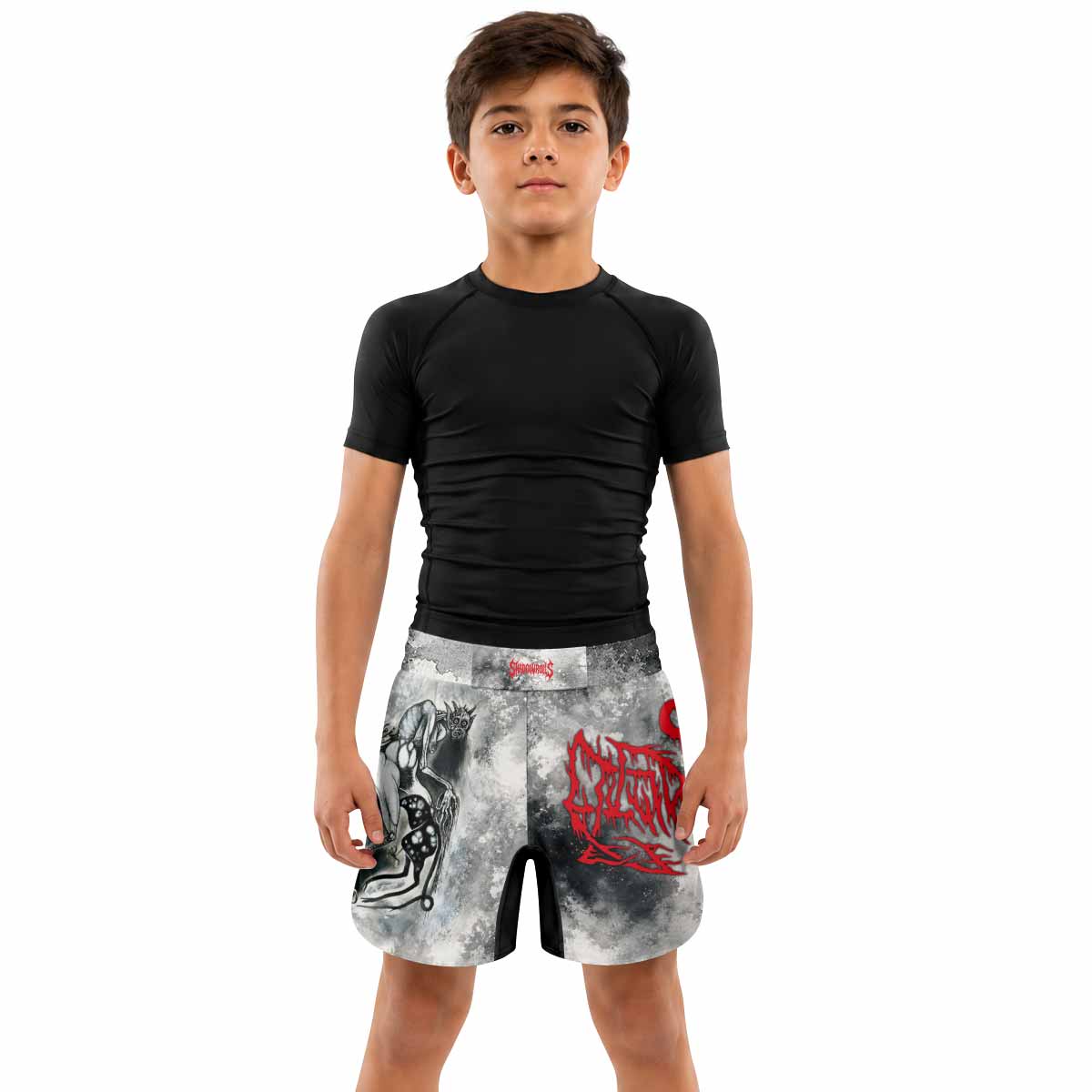 Leviathan Tentacles of Whorror Kids Grappling Shorts - lifestyle