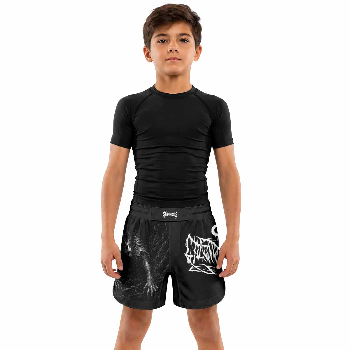 Leviathan Fucking Your Ghost In Chains of Ice Kids Grappling Shorts - lifestyle