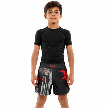 Bathory Under the Sign of the Black Mark Kids Grappling Shorts - lifestyle