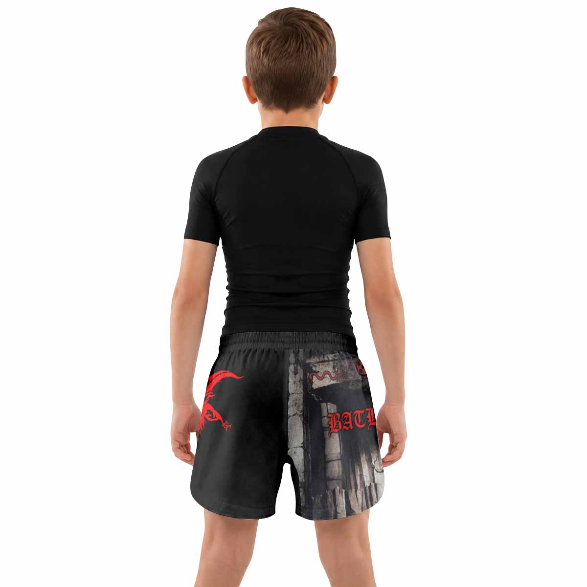 Bathory Under the Sign of the Black Mark Kids Grappling Shorts - lifestyle
