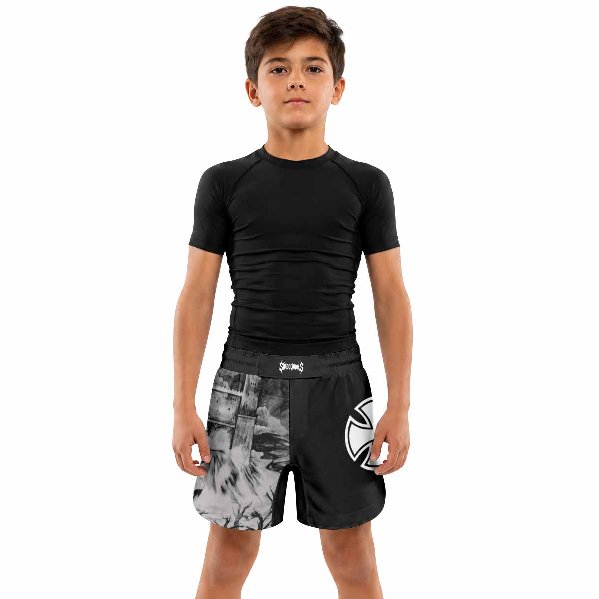 Satyricon Dark Medieval Times Kids Grappling Shorts - lifestyle