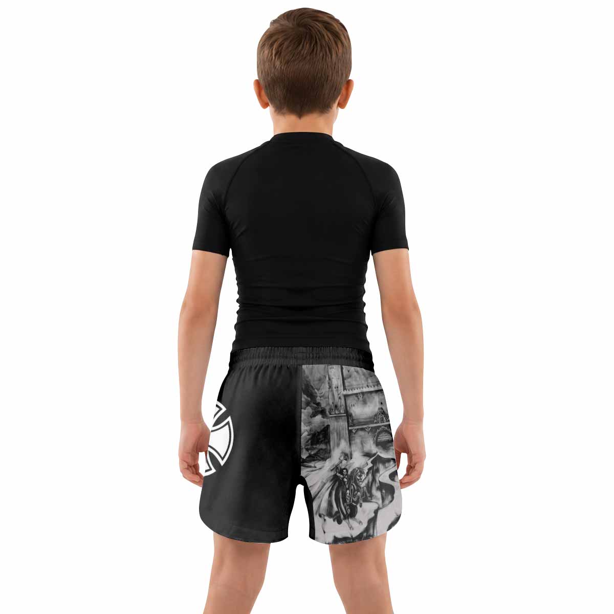 Satyricon Dark Medieval Times Kids Grappling Shorts - lifestyle