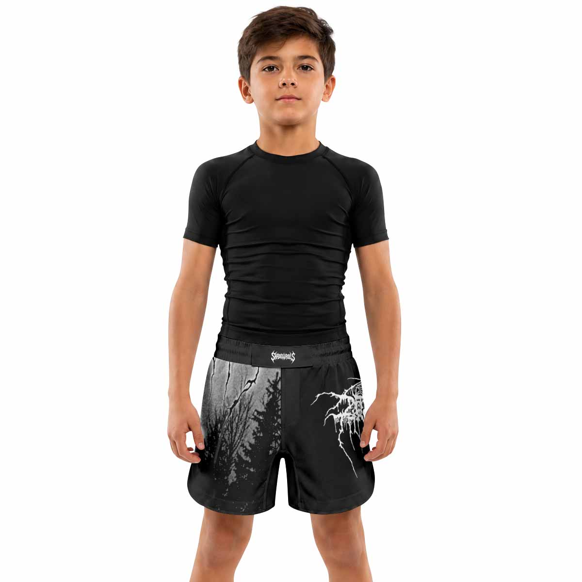 Darkthrone Panzerfaust Kids Grappling Shorts - lifestyle