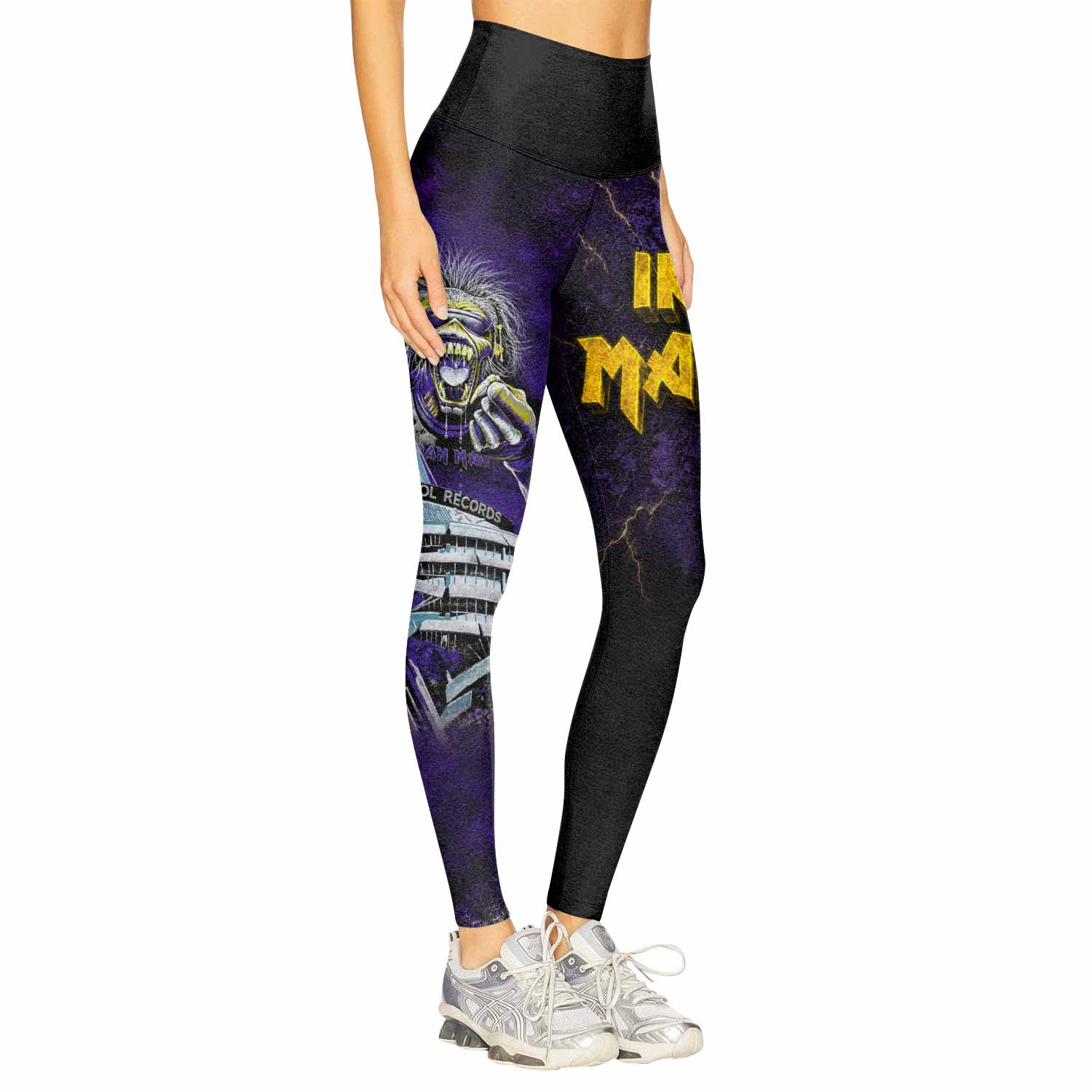 Iron Maiden Capitol Chaos Eddie Women's Leggings - right side mockup