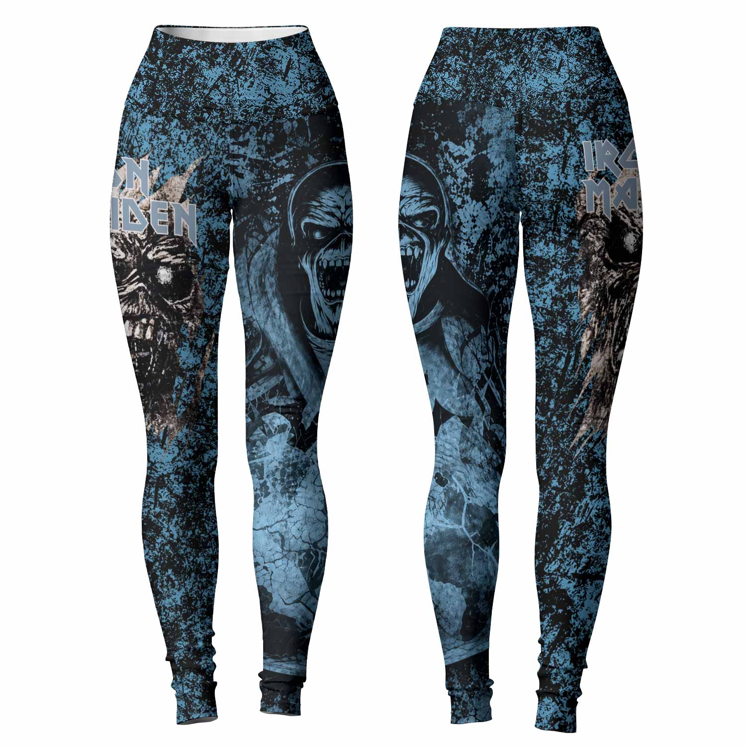 Iron Maiden Fear Reaper Eddie Women's Leggings - front and back view