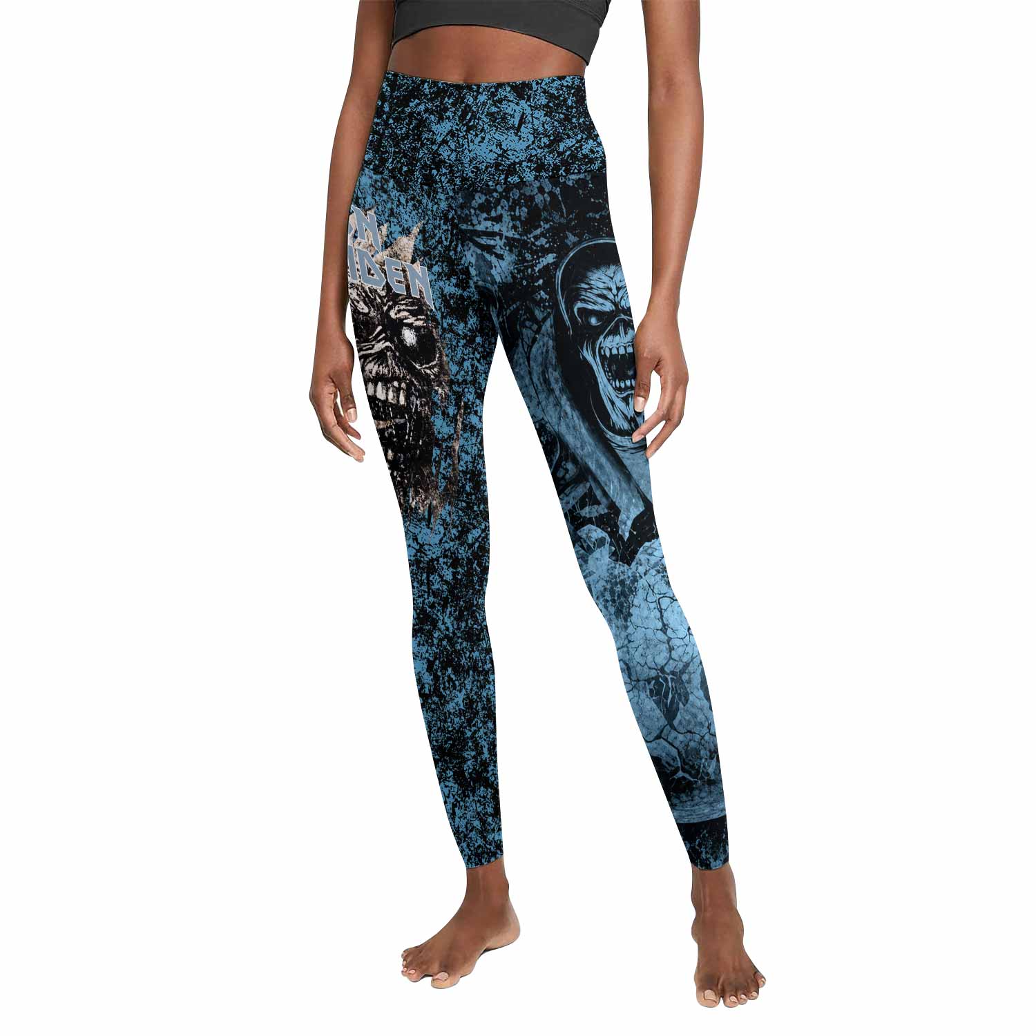 Iron Maiden Fear Reaper Eddie Women's Leggings - front view mockup