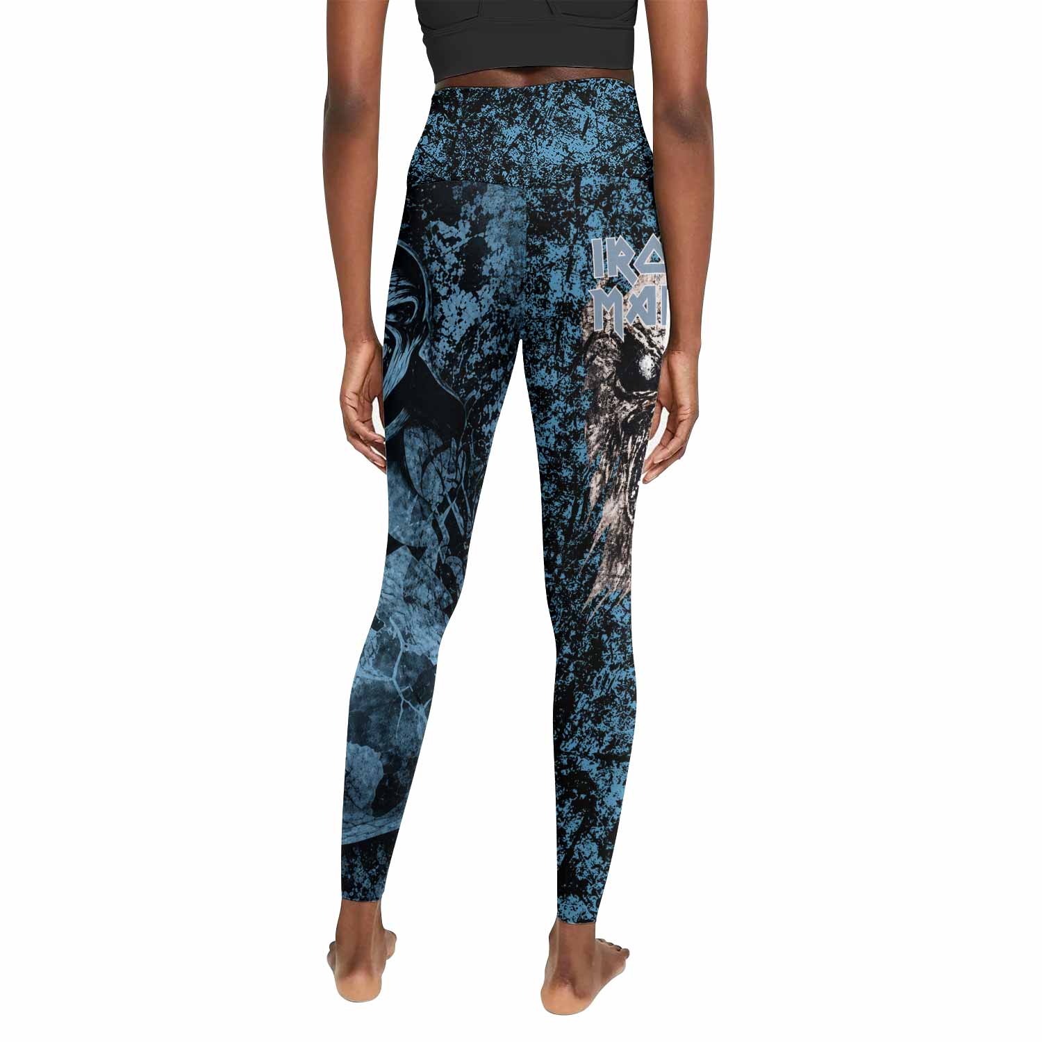 Iron Maiden Fear Reaper Eddie Women's Leggings - back view mockup