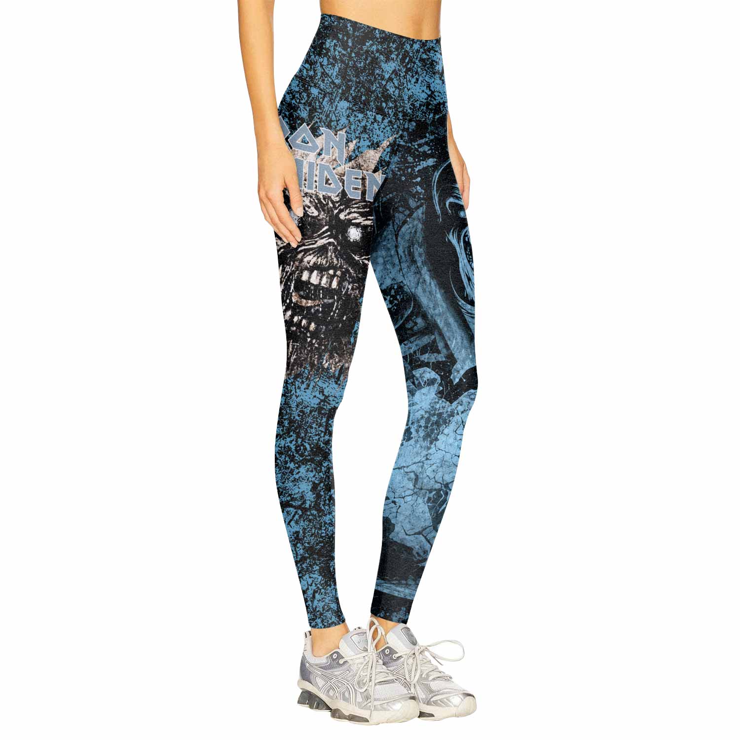 Iron Maiden Fear Reaper Eddie Women's Leggings - right side mockup