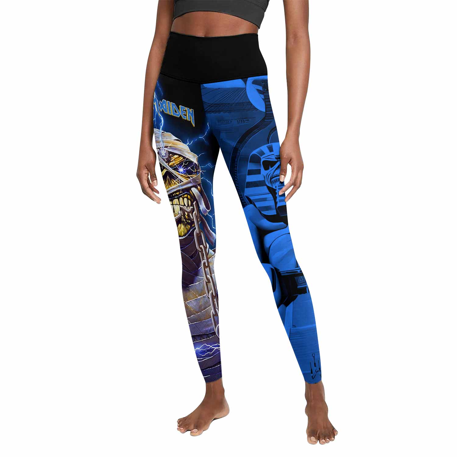 Iron Maiden Powerslave Mummy Eddie Women's Leggings - front view mockup