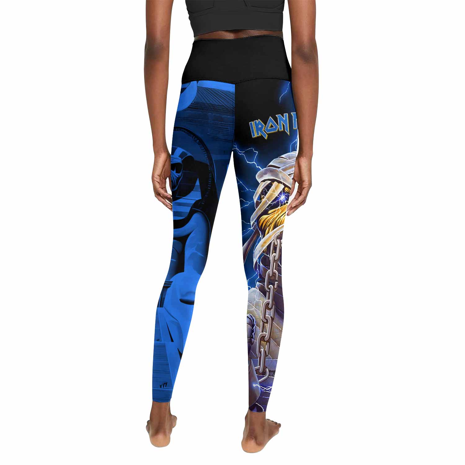 Iron Maiden Powerslave Mummy Eddie Women's Leggings - back view mockup
