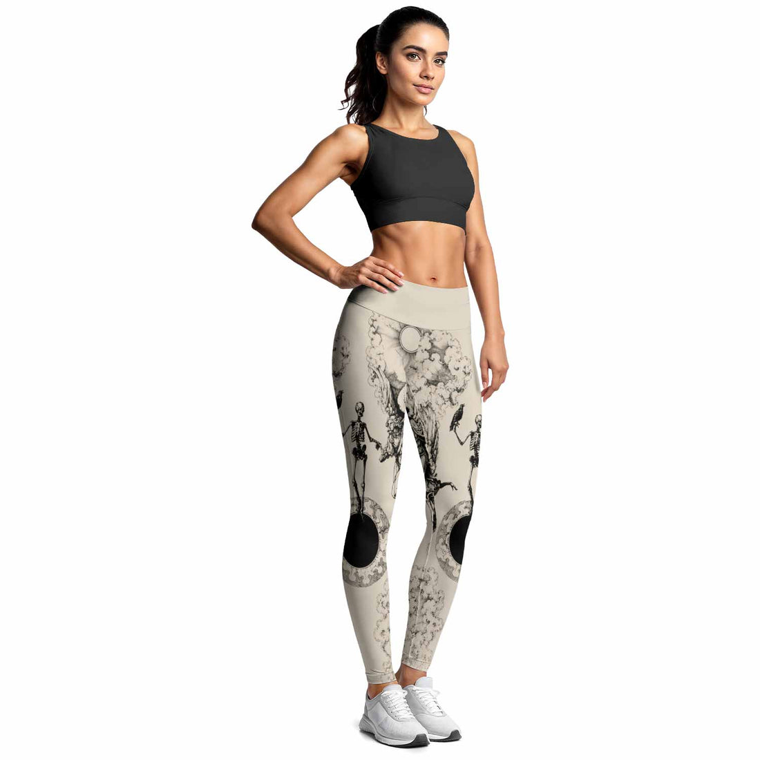 Celestial Memento Mori Women's Leggings - lifestyle view