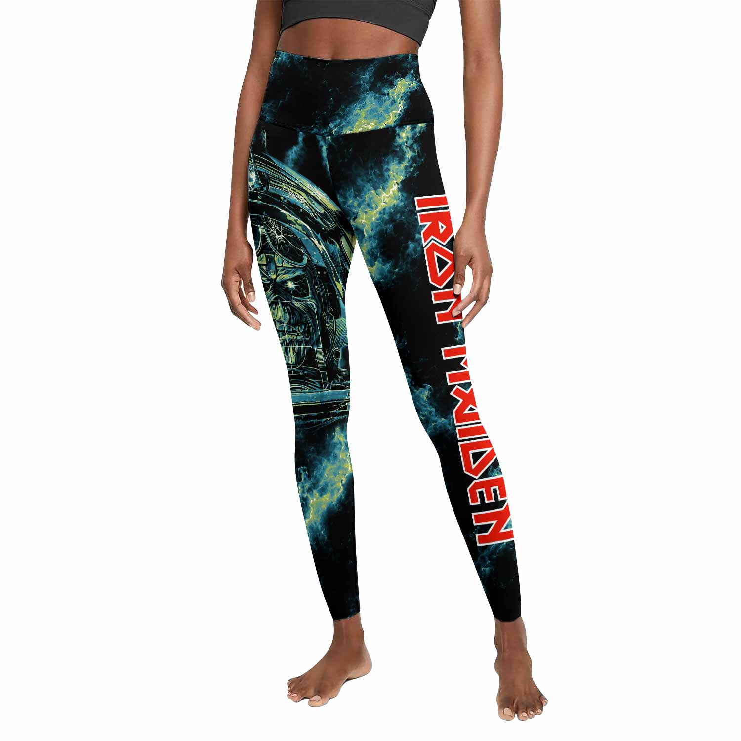Iron Maiden Aces High Eddie Pilot Women's Leggings - front view mockup