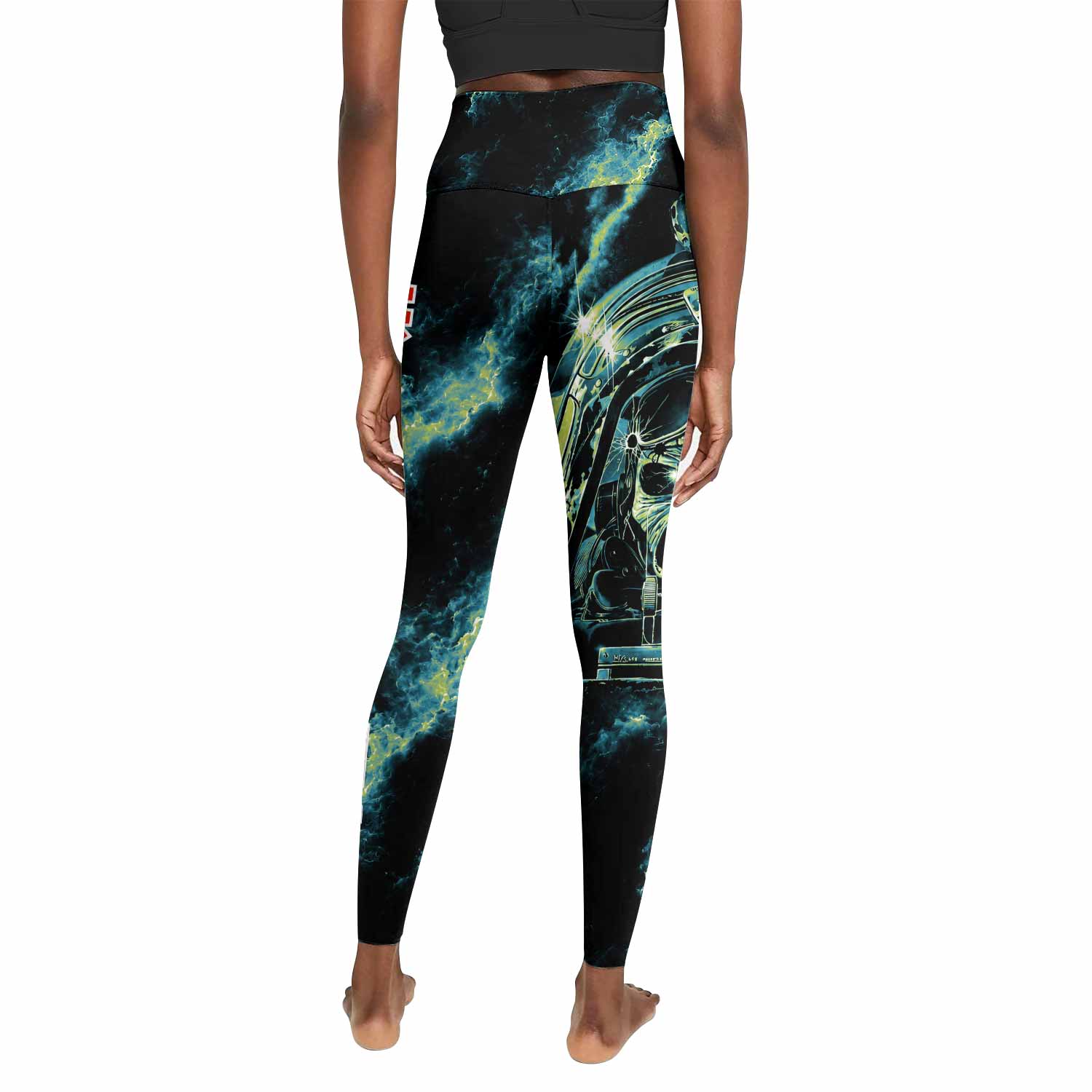Iron Maiden Aces High Eddie Pilot Women's Leggings - back view mockup