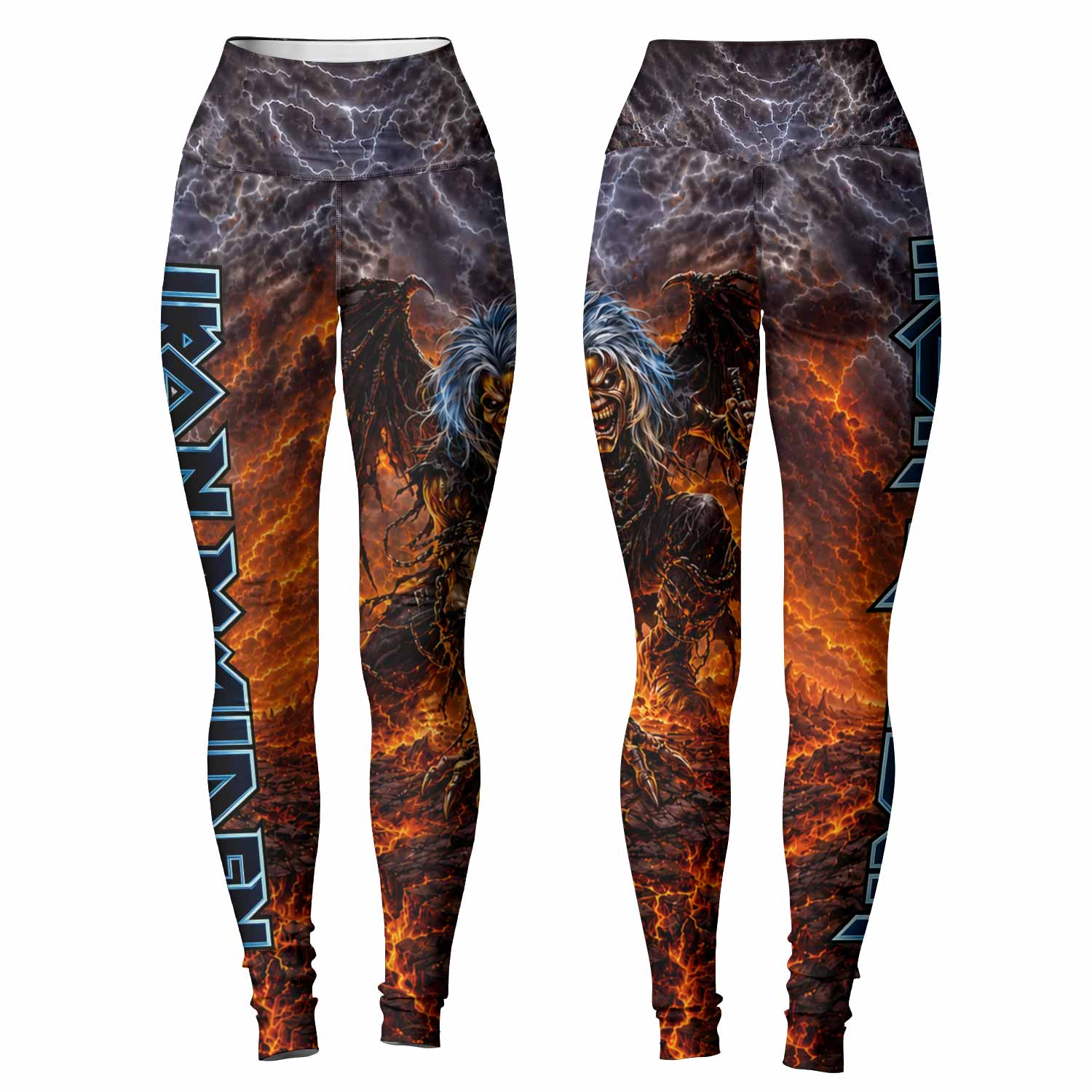 Iron Maiden The Fallen Angel Eddie Women's Leggings - front and back view