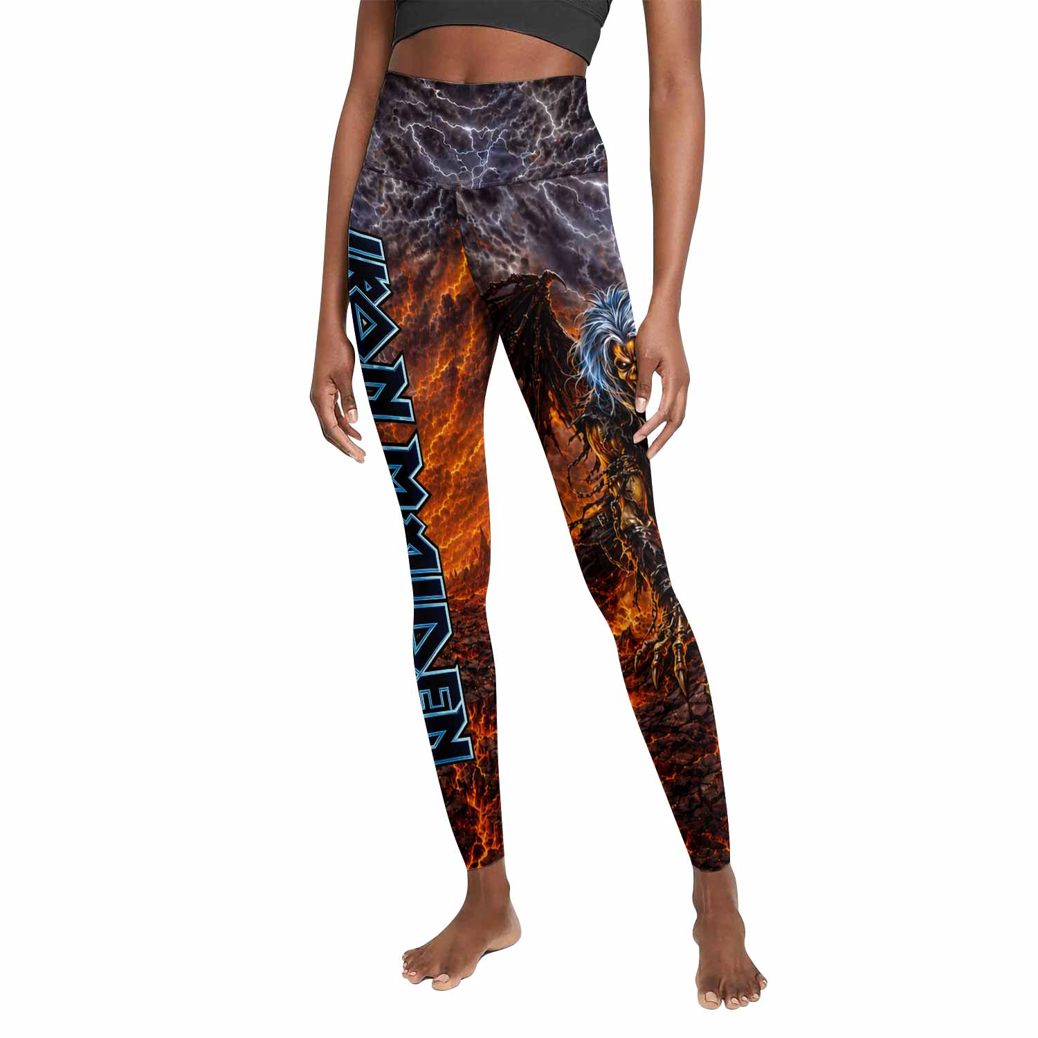 Iron Maiden The Fallen Angel Eddie Women's Leggings - front view mockup