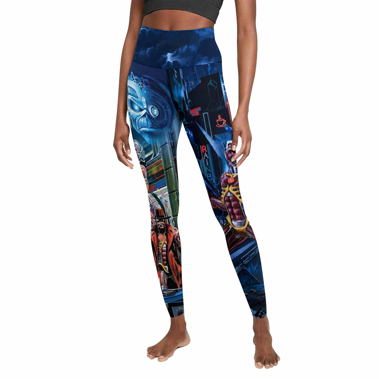 Iron Maiden Somewhere in Time Eddie Cyborg Women's Leggings - front view mockup