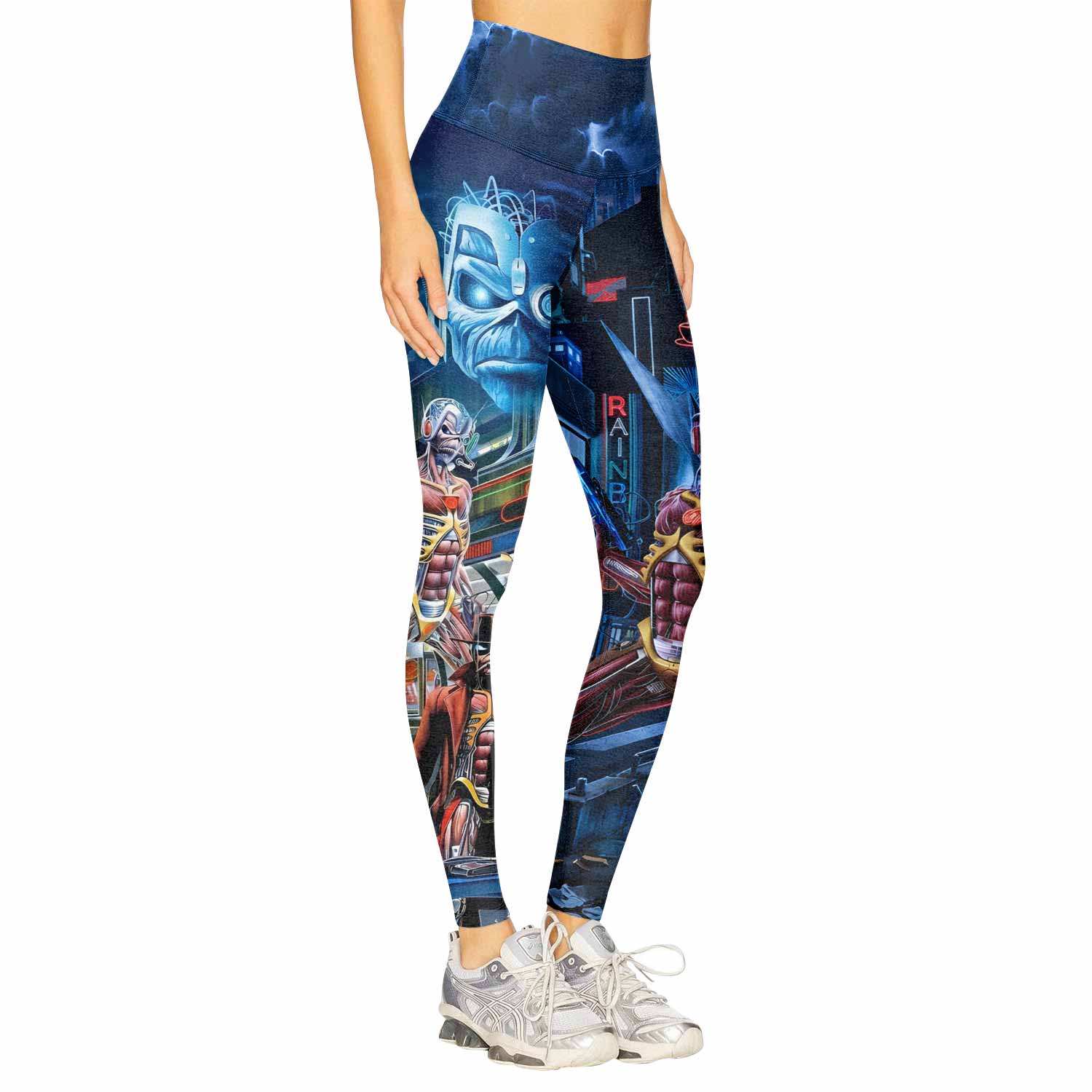Iron Maiden Somewhere in Time Eddie Cyborg Women's Leggings - right side mockup