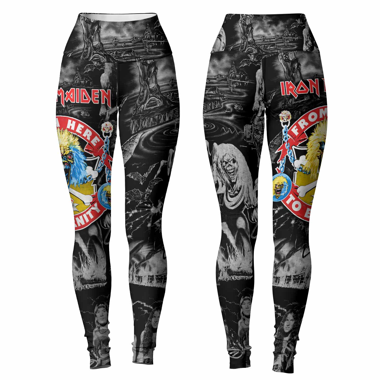 Iron Maiden From Here to Eternity Eddie Women's Leggings - front and back view