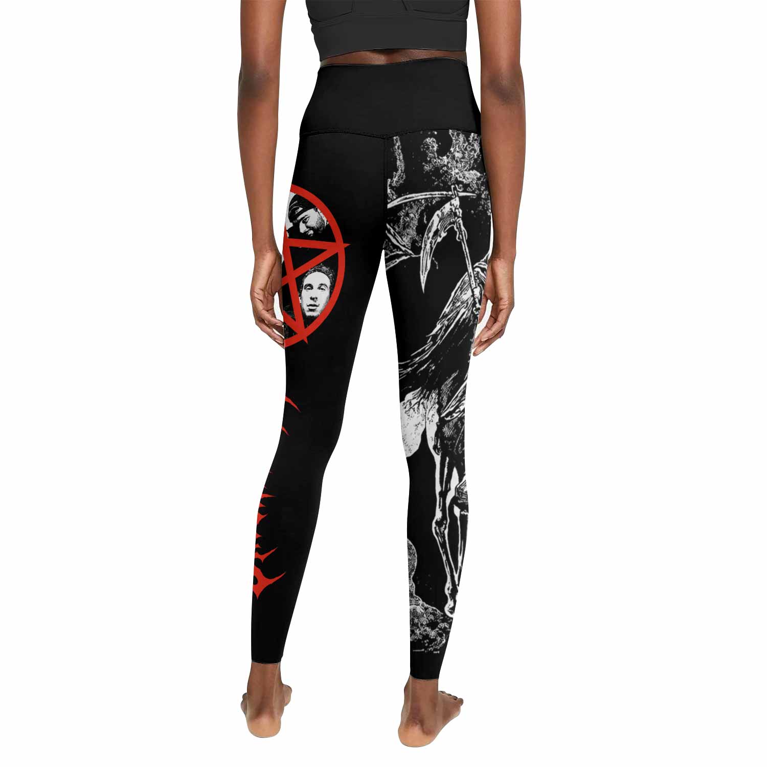 Deftones White Pony Grim Reaper Women's Leggings - back view mockup