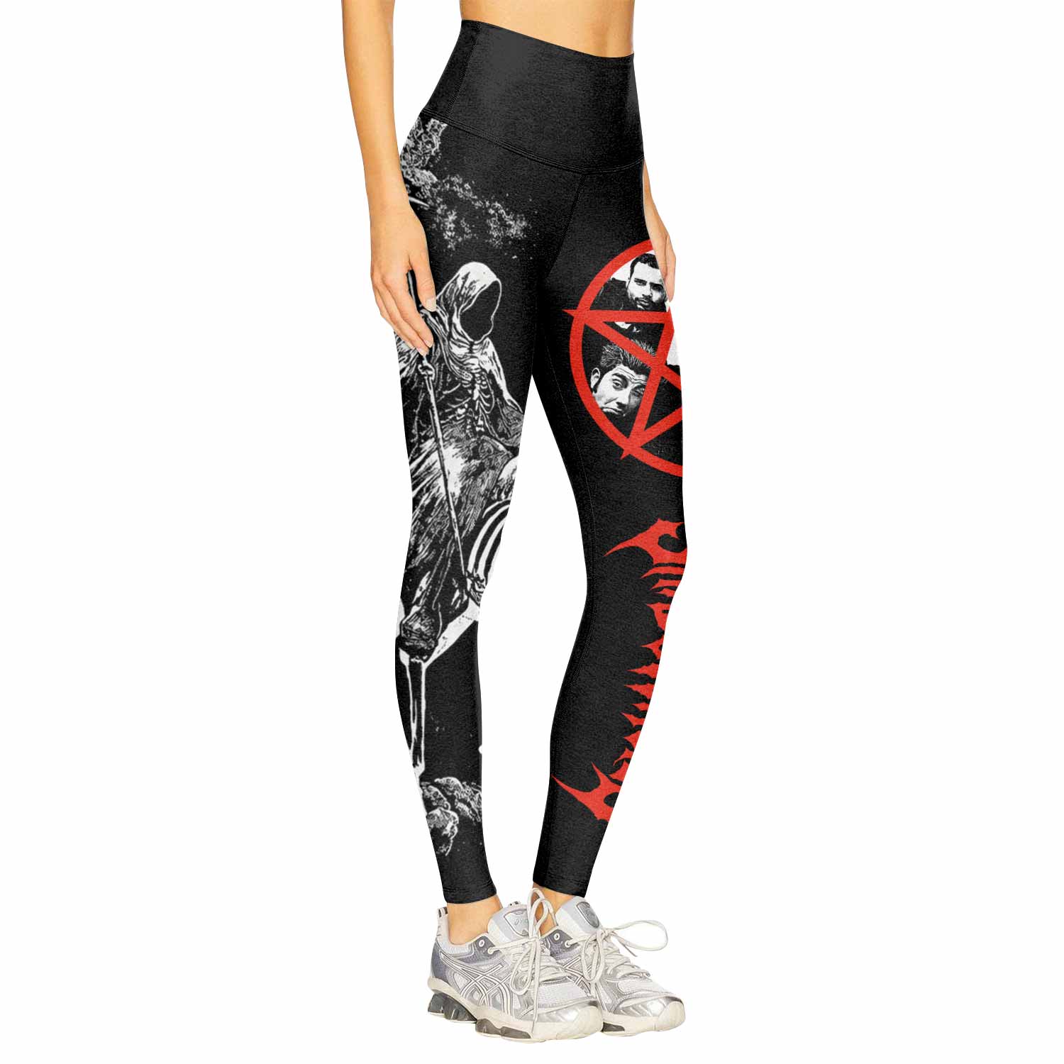 Deftones White Pony Grim Reaper Women's Leggings - right side mockup