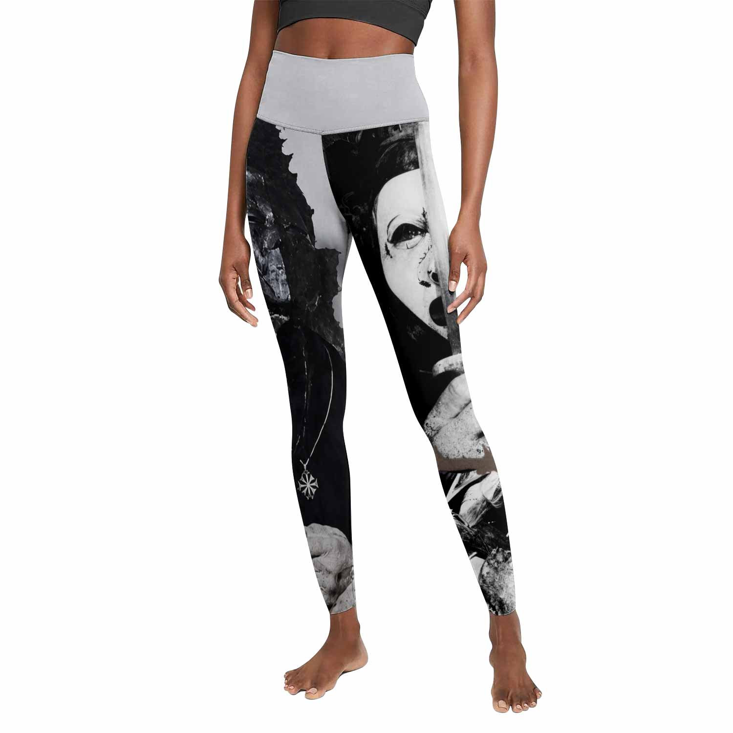 Death in June Ritual Raven Women's Leggings - front view mockup