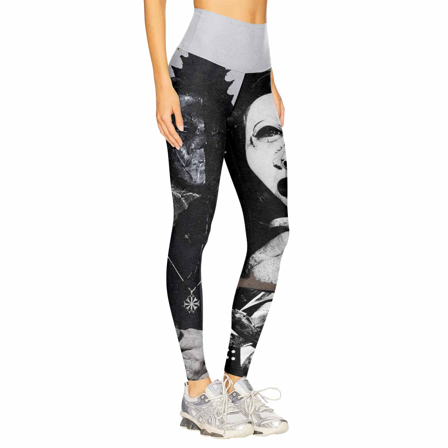 Death in June Ritual Raven Women's Leggings - right side mockup