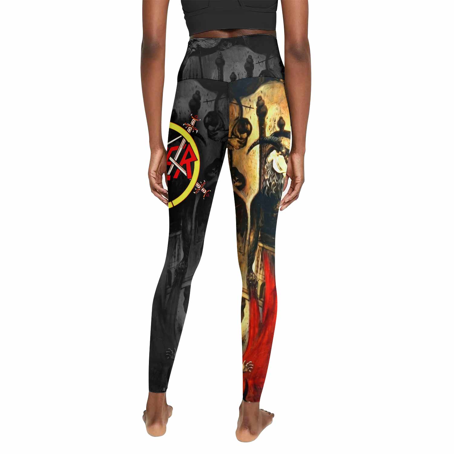South of Heaven Slayer Women's Leggings - back view mockup