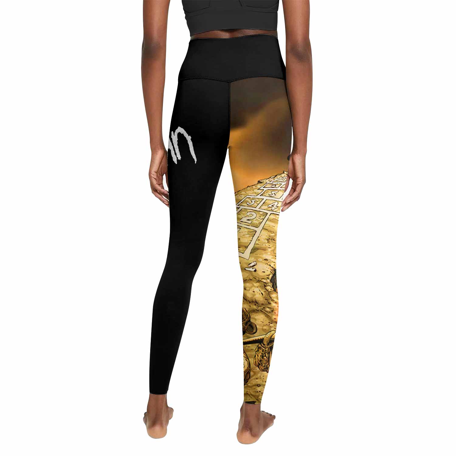 Korn Follow the Leader Hopscotch Women's Leggings - back view mockup